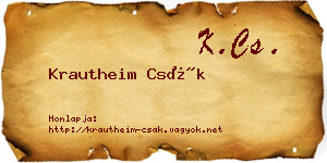 Krautheim Csák névjegykártya